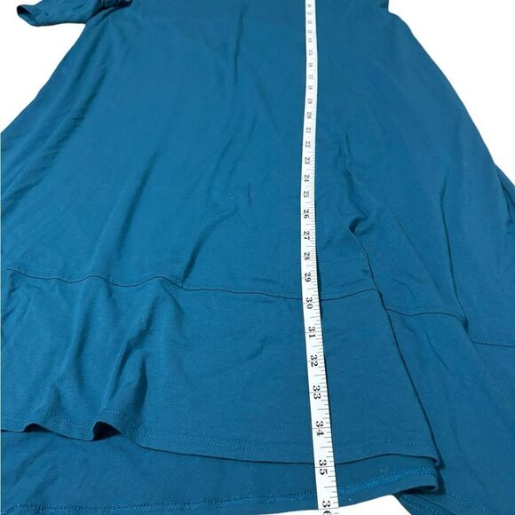 Eileen Fisher Teal Viscose Jersey Stretch Dress - Picture 5 of 6